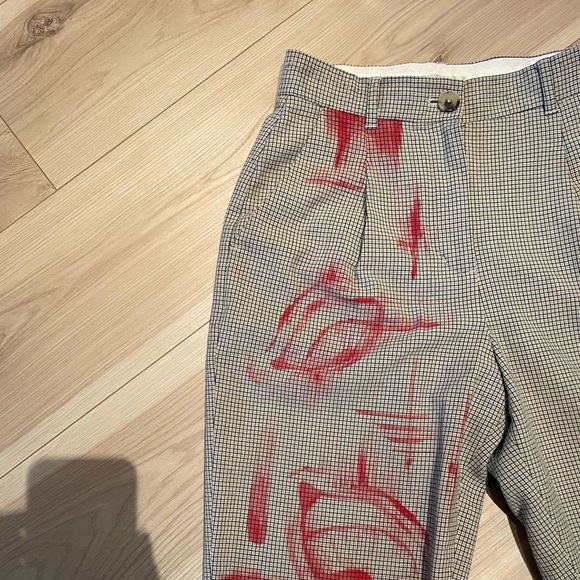 Little moon checkered trousers - hand painted, heat set art - Picture 3 of 8